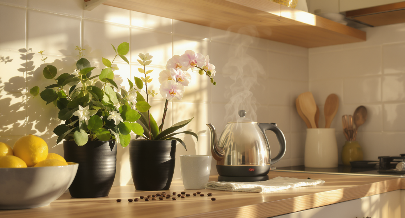 گل مصنوعی آشپزخانه: ۷ ایده‌ی تازه‌سازی دکوراسیون قلب خانه