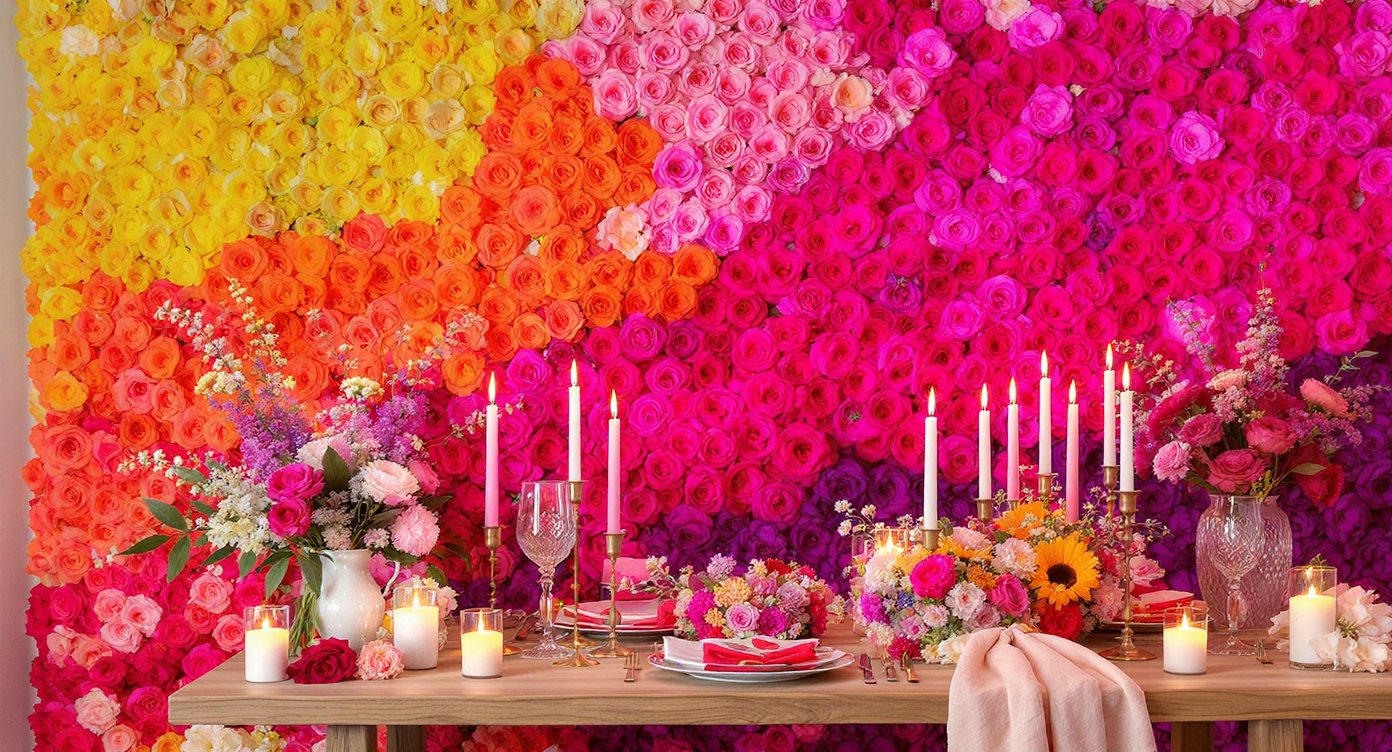 ۱۰ ایده‌ی شاد و رنگارنگ با گل مصنوعی برای جشن تولد