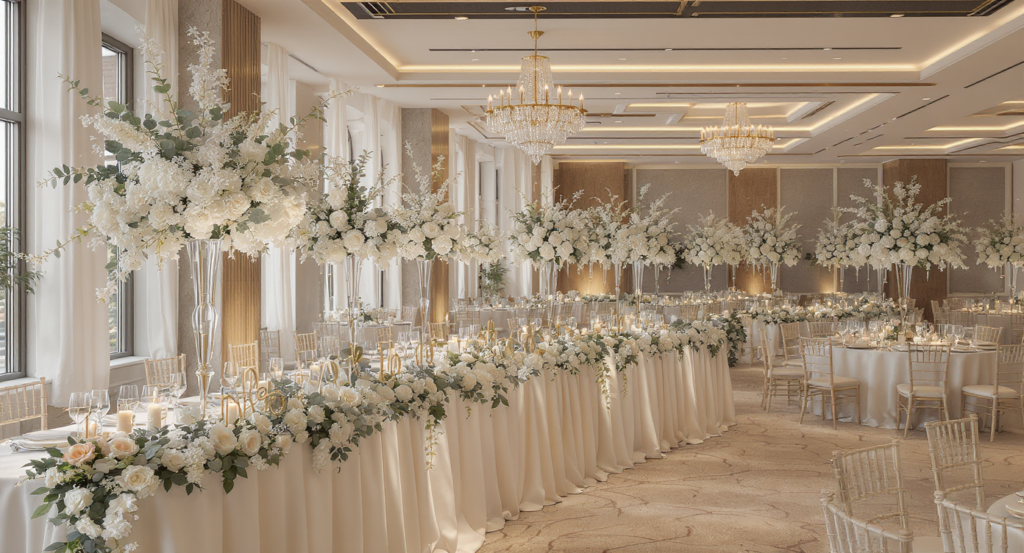 ۱۰ ایده‌ی شیک و مدرن با گل مصنوعی برای مراسم عروسی