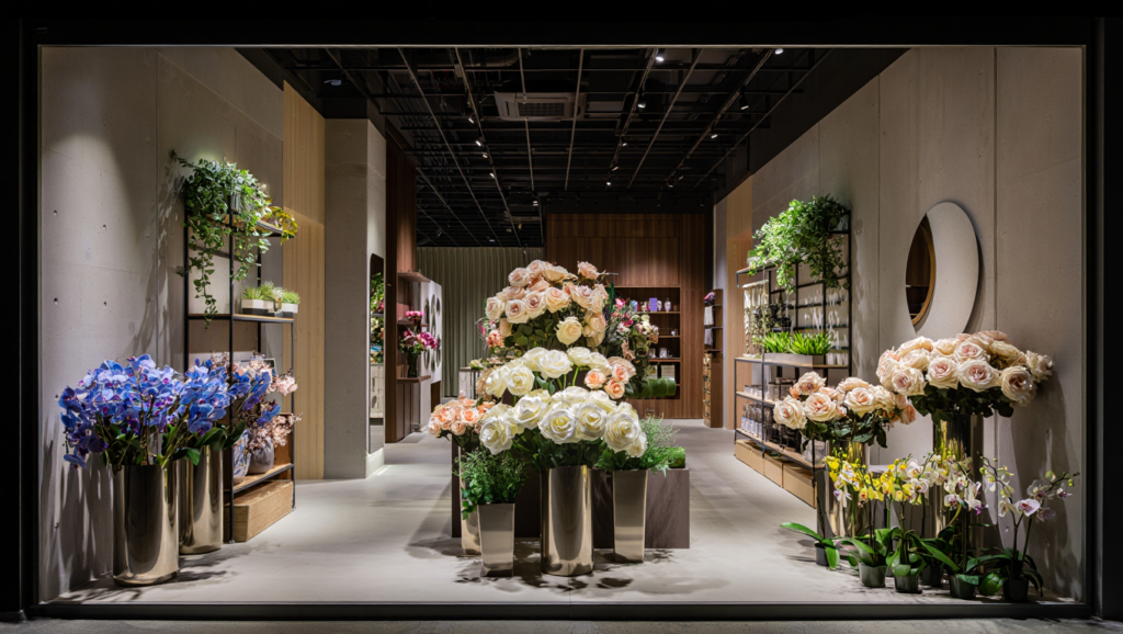 گل مصنوعی برای دکوراسیون مغازه: ۱۰ ایده‌ی جذاب جذب مشتری