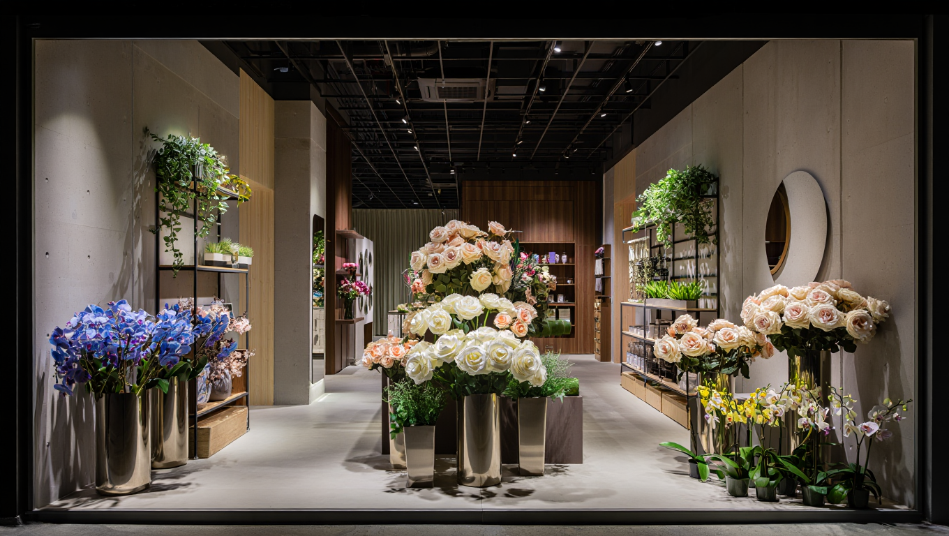 گل مصنوعی برای دکوراسیون مغازه: ۱۰ ایده‌ی جذاب جذب مشتری