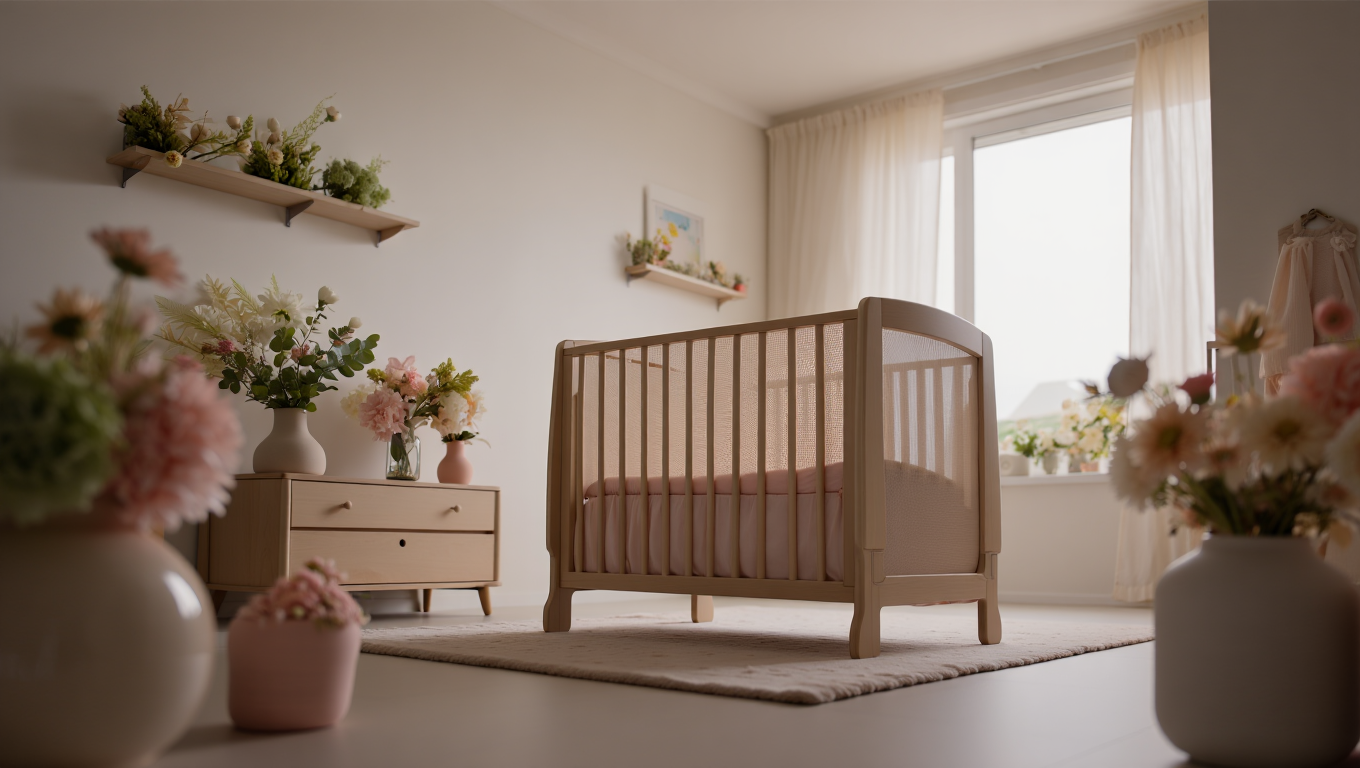 گل مصنوعی برای دکوراسیون اتاق نوزاد: ۱۰ ایده‌ی آرامش‌بخش و