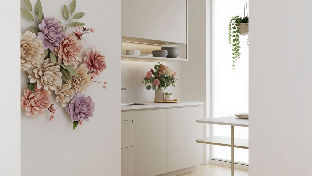 گل مصنوعی برای دکوراسیون آشپزخانه: راهنمای کامل انتخاب و چیدم