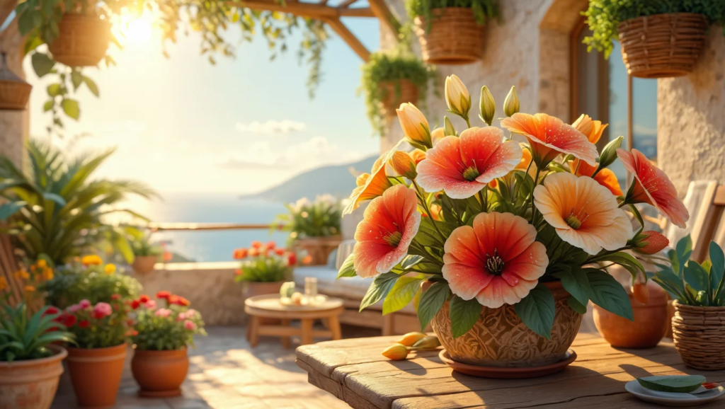 ۱۰ ایده‌ی شیک و کاربردی برای دکوراسیون تراس با گل مصنوعی